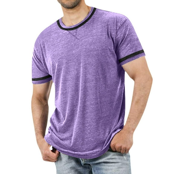 Big and Tall Shirts for Men Fashion Deep V Neck Short Sleeved T Shirt Elastic Bottoming Shirt Small Stand Up Collar In Summer Pack of Shirts Men Tall Mens Pack Tees And Tops Fashion Mens T Pocket 2XL