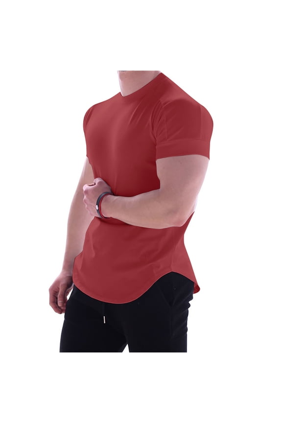 Big and Tall Shirts for Men Fitness Short Sleeved Sports T Shirt Stretch Training Clothes Long T Shirts for Men Large Shirt Shirks Running Tee Men's Tees Pack Pocket Tall 2XL