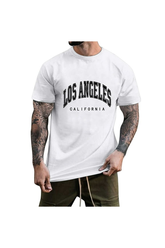 Big and Tall Shirts for Men Graphic Tees Letter Print Summer Tops Vintage Short Sleeve Loose Casual T Shirts 6xl T for Men Big And Tall Plain Pack Mens XL