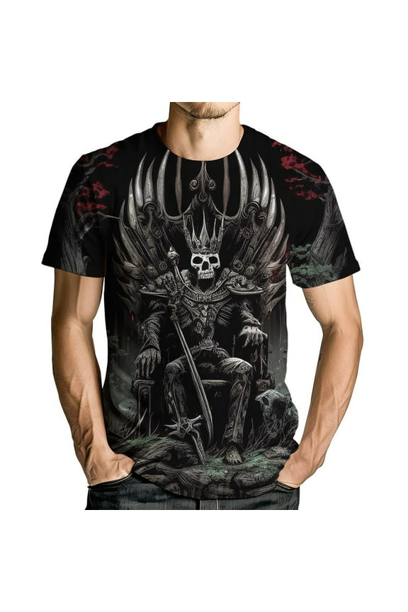 Big and Tall Shirts for Men Graphic Tshirt 3D Print Skeleton Shirt For Men Funny Tees Top Mens Shirts Bulk Pack Beaded Turtleneck Stretchy Anime T Big Bulk Shirt 3XL