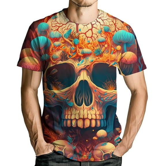 Big and Tall Shirts for Men Graphic Tshirt 3D Print Skeleton Shirt For Men Funny Tees Top Shirt Pack Tees And Tops Shirts Mens Opaque T Pack Tall Mans Mens Large 2XL