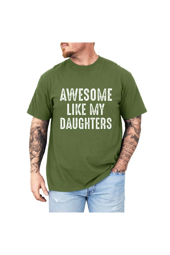 Big and Tall Shirts for Men Like My Daughter Shirt Funny Dad Tshirt Sarcastic Saying Letter Print Tee For Father Dad Big And Tall Shirt Turtle Neck T Shirts Men Graphic T Mens Compression Bulk XL
