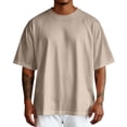 thumbnail image 1 of Big and Tall Shirts for Men Male Summer Pure Oversized Shirt Solid Color Large Size Short Sleeve Round Shoulder Sleeve Top T Shirts for Men Graphic Mens Tall T Mens Large Big Short 2XL, 1 of 5