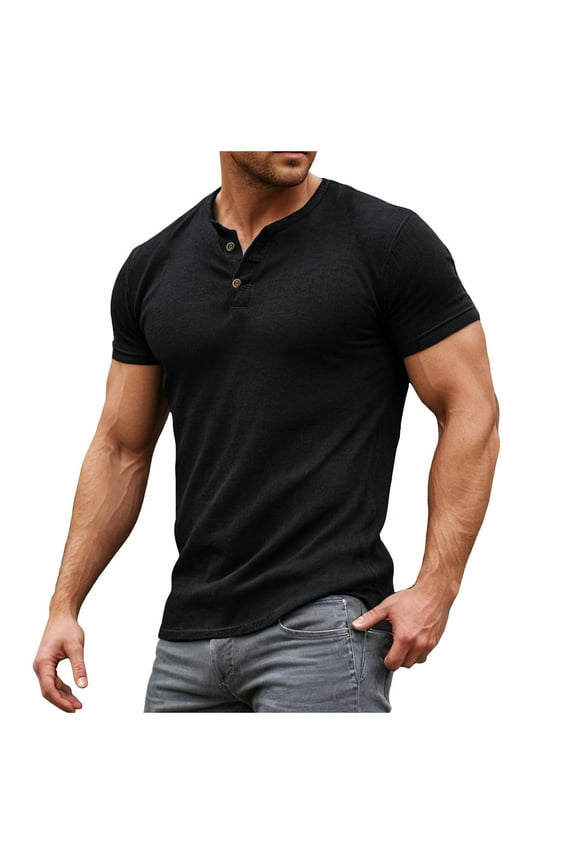 Big and Tall Shirts for Men Muscle Slim Shirts Crewneck Longline T Shirt Gym Workout Athletic Shirt Tees With Button Men's Big And Tall Set Anime T for Men Mens Pocket Anime 3XL