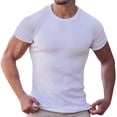 thumbnail image 1 of Big and Tall Shirts for Men Muscle T Shirts Stretch Short Sleeve Crewneck Bodybuilding Workout Tee Mens Graphic T V Neck Men A Shirt Large Shirt for Pack XL, 1 of 4