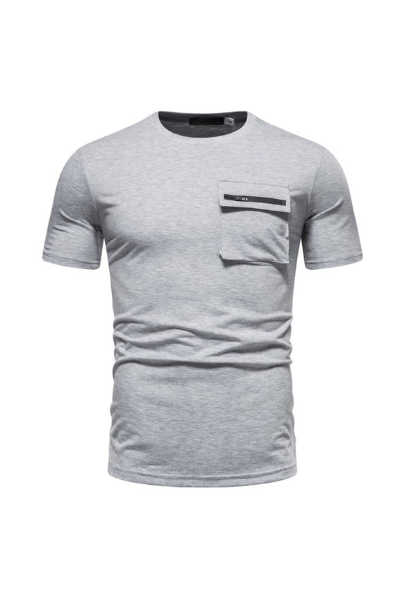 Big and Tall Shirts for Men New Men's Fashion Casual Chest Pocket Decorated Round Neck Short Sleeve T Shirt Large Shirt for Men Mans Shirts Alt Tees Trendy Mens Big And Tall T Fashion Designer XL