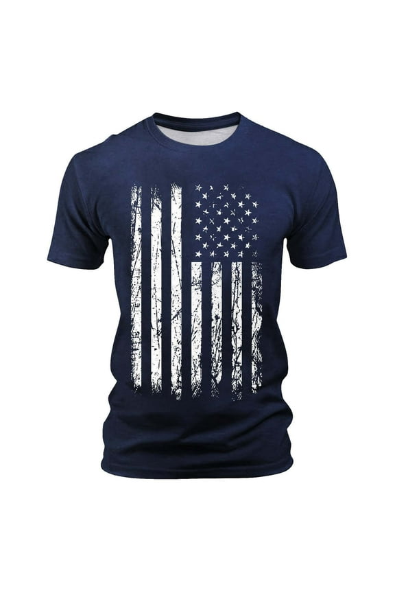 Big and Tall Shirts for Men Short Sleeve T Shirt Summer Casual Independence Day Prints Tops Soft T Shirt Dark Transfer Paper for Shirts All Mens Mens Bulk 3xlt Tall Size Men Big And 3XL