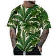 thumbnail image 1 of Big and Tall Shirts for Men Short Sleeved Tropical Style Print T Shirt Summer Mens Slim Fit T Shirts Log Sleeve for Men Graphic Shirt Pack Mens Medium Large V Neck 2XL, 1 of 4
