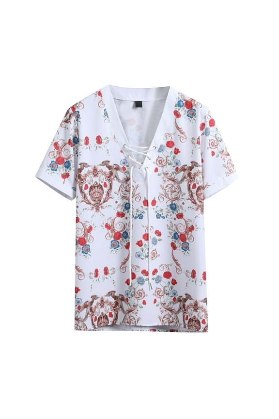 Big and Tall Shirts for Men Summer Casual Loose Micro Elastic Short Sleeve V Neck T Shirt Mens Novelty T Shirts Medium Tall for Men Graphic Pack V Neck Set Shirt Big And Mens XL