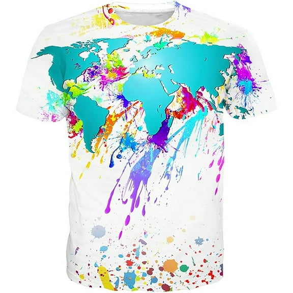 Big and Tall Shirts for Men Summer Digital Print Personality Fashion Casual Loose Short Sleeved T Shirt Men T Shirts Short Sleeve for Loose Fit Custom Shirt Big And Tall 3xlt 4XL