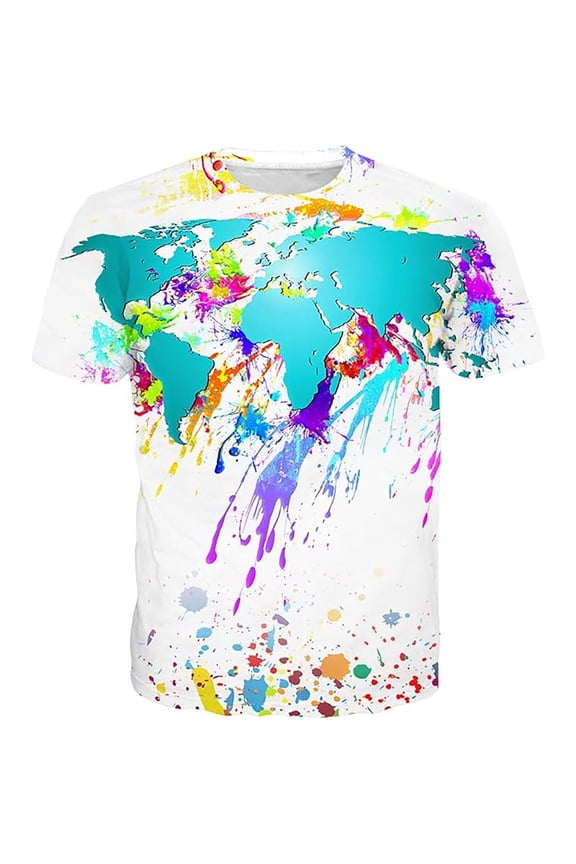Big and Tall Shirts for Men Summer Digital Print Personality Fashion Casual Loose Short Sleeved T Shirt Men T Shirts Short Sleeve for Loose Fit Custom Shirt Big And Tall 3xlt 2XL