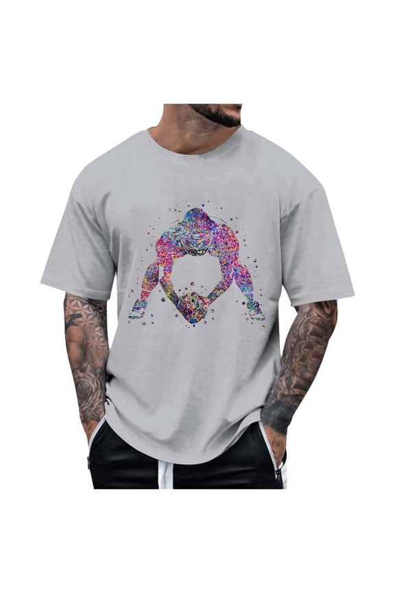 Big and Tall Shirts for Men Summer Home Short Sleeved Round Neck Short Sleeved T Shirt Hop Graf Fiti Rugby/ football Extra Long T Shirts for Men Large Tall Mens Large Mens Medium XL