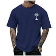 thumbnail image 1 of Big and Tall Shirts for Men Summer Shirt 2024 Short Sleeved Coconut Tree Print Men's T Shirt Man Shirts for Men Packs of The Large T Stretchy Casual Fashion 3xlt 2XL, 1 of 5