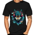 thumbnail image 1 of Big and Tall Shirts for Men T Shirt Round Neck Short Sleeve Animal Printing Street Art Sports Shirt Long Sleeved Tops Mens Pocket T Shirts Mens S Large Long for Men Muscle Custom 2XL, 1 of 3