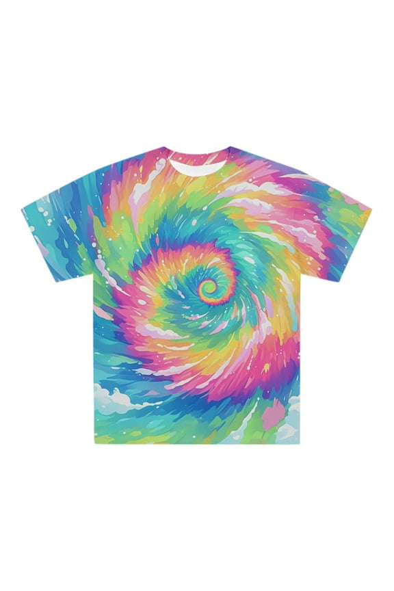 Big and Tall Shirts for Men Tie Dye Colorful T Shirt Novelty Tie Dye Style Short Sleeve Spiral Stripe Print Big & Tall Shirts for Men Tee Fashion Tuxedo T Maternity Pack And 2XL