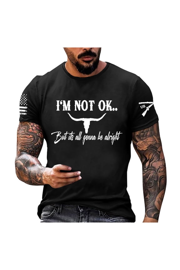 Big and Tall Shirts for Men Veteran Printed Round Neck Short Sleeved T Shirt Trendy Casual Comfortable Business Short Sleeved T Shirt Cat Men's A Extra Long Shirts for Men Long Tops Twos 5XL