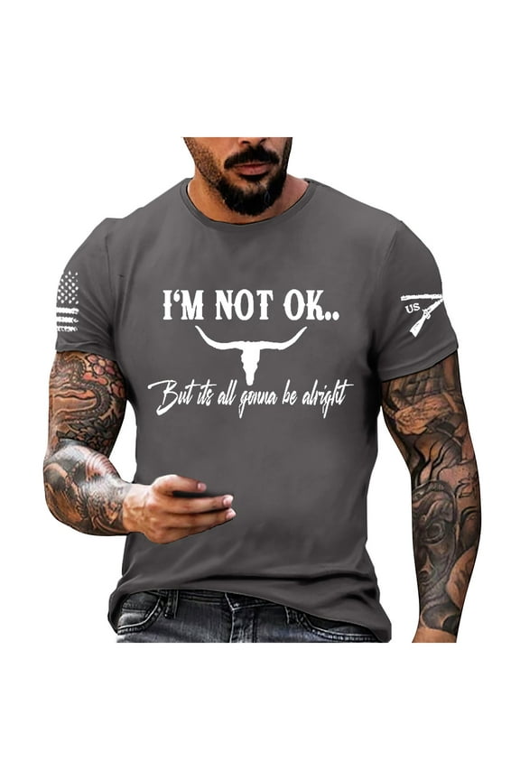 Big and Tall Shirts for Men Veteran Printed Round Neck Short Sleeved T Shirt Trendy Casual Comfortable Business Short Sleeved T Shirt Cat Men's A Extra Long Shirts for Men Long Tops Twos 5XL