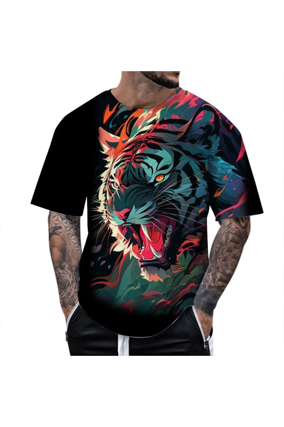 Big and Tall Shirts for Men And Women's Graphic T Shirts Can Be 3D Printed Short Sleeve Shirt Tops For Both Men Women Tee Mens Mens Small T Big Tall Pack Plain 2XL