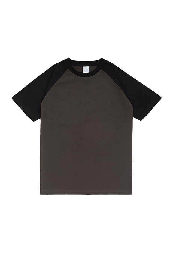 Big and Tall Shirts for Men’ s Raglan Contrast T Shirt 230g Solid Color Retro Heavy Shoulder T Shirt Pure Matching Color Loose Short Sleeve Extra Long Shirts for Men S Big And Tall Medium M