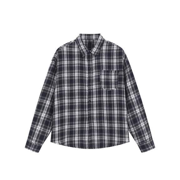 Big & Tall Shirts for Men with Pocket and Collar Plus Size M-5X Long Sleeve Tshirts Shirt Button-Down Collar Plaid Printed Lapel Work Shackets Tops