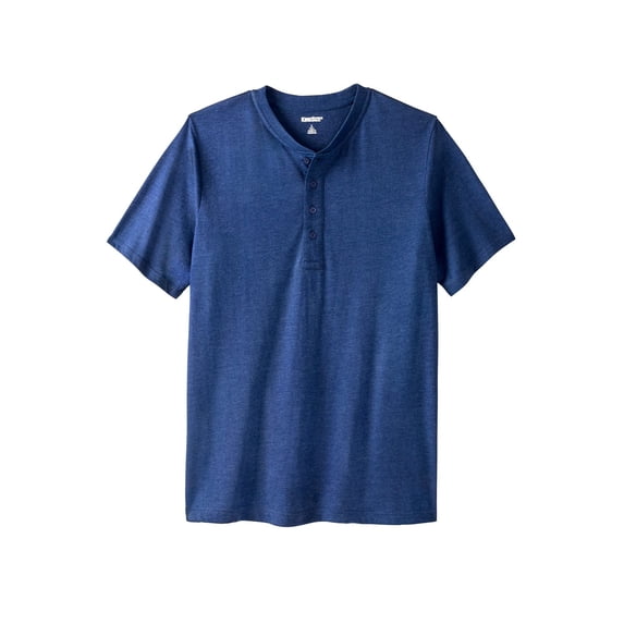 KingSize Men's Big & Tall Shrink-Less Lightweight Henley T-Shirt - 9XL, Heather Navy