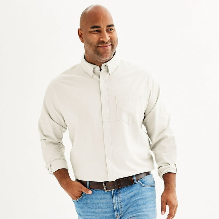 Big Tall Sonoma Goods For Life Perfect Length Button Down Shirt Color Modern White Size XL TALL