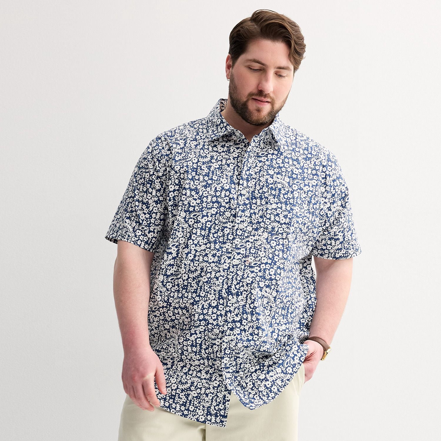 Big & Tall Sonoma Goods For Life® Short Sleeve Perfect Length Shirt ...