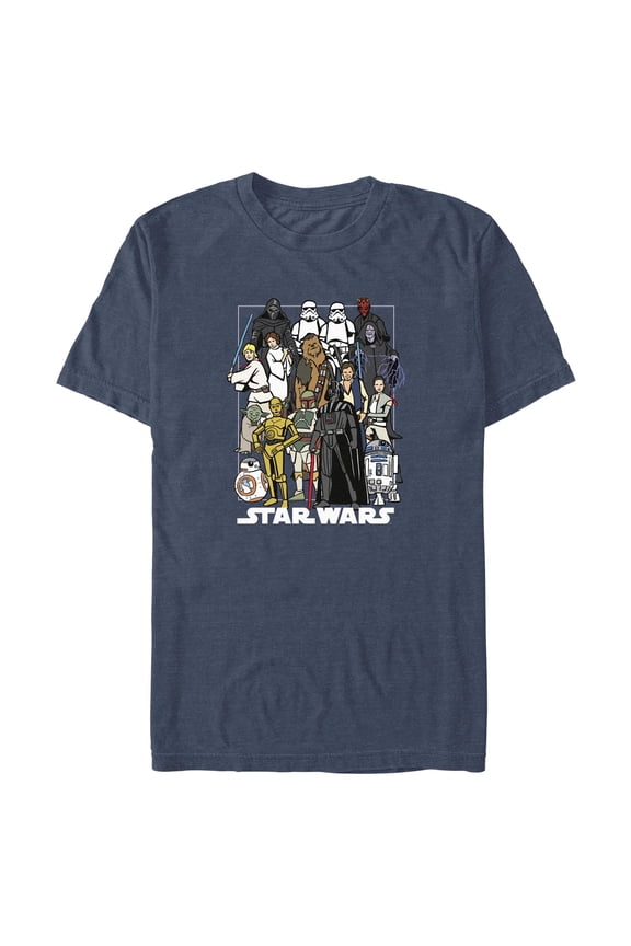 Men's Star Wars: A New Hope Whole Team Cartoon Illustration Graphic T-Shirt