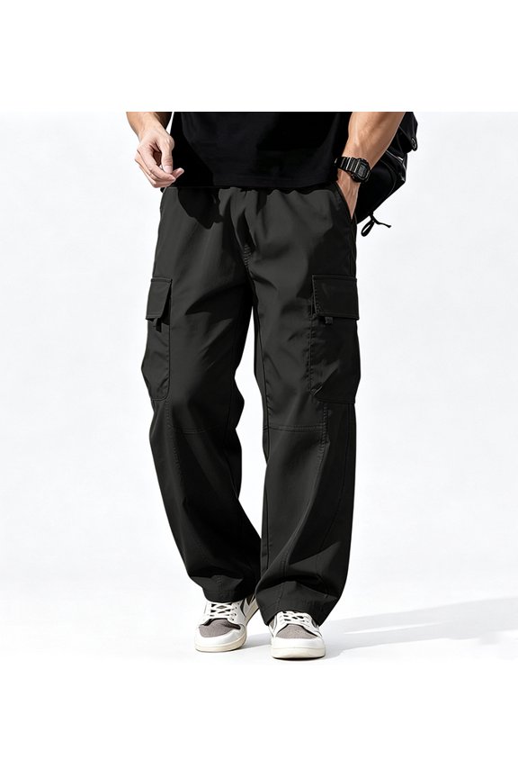 Big & Tall Straight Stretch Cargo Pants Four Utility Pockets Daily Work Pants S-XL