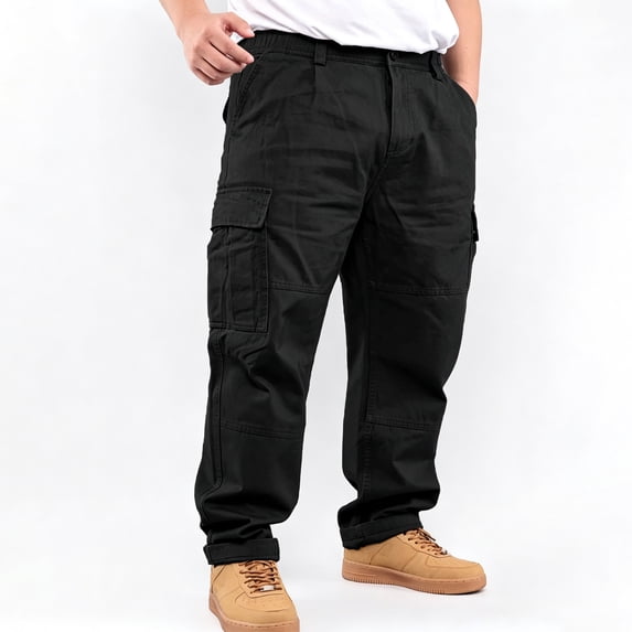 Big & Tall Straight Stretch Cargo Pants Four Utility Pockets Daily Work Pants S-XXL