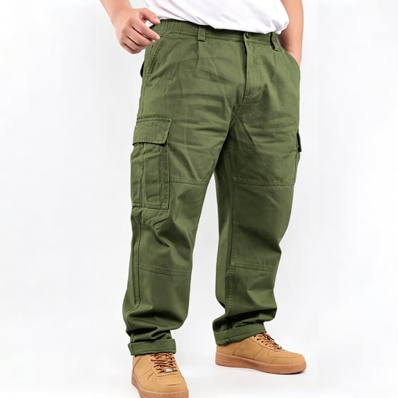Big & Tall Straight Stretch Cargo Pants Four Utility Pockets Daily Work Pants S-XXL