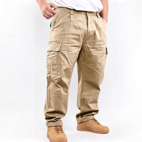 Big & Tall Straight Stretch Cargo Pants Four Utility Pockets Daily Work Pants S-XXL