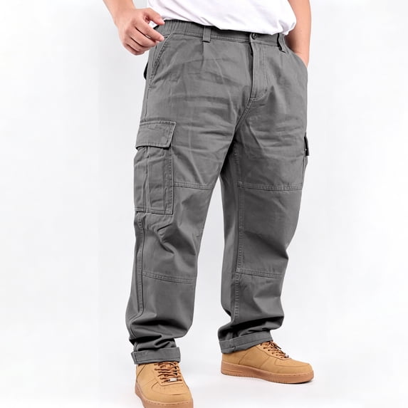 Big & Tall Straight Stretch Cargo Pants Four Utility Pockets Daily Work Pants S-XXL