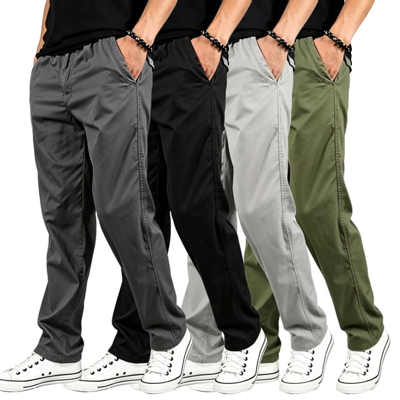 Big & Tall Stretch Cargo Pants Wide Leg Durable Twill Outdoor Work Trousers S-XXL(1 piece)