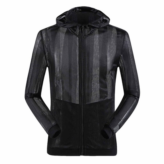 Big & Tall Sun Protection Jackets Men's Summer Lightweight UV Hoodies Outdoor Breathable Hiking Fishing Shirts