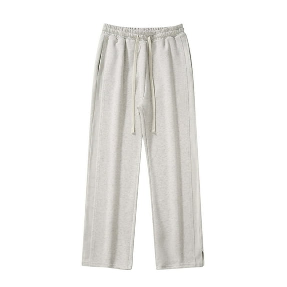 Big and Tall Sweatpants for Men Open Bottom Plus Size Wide Leg Pants with Pockets Drawstring Elastic Waist Casual Solid Comfort Sports Jogger Trousers