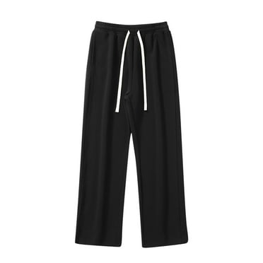 Big and Tall Sweatpants for Men Open Bottom Plus Size Wide Leg Pants with Pockets Drawstring Elastic Waist Casual Solid Comfort Sports Jogger Trousers
