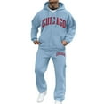 thumbnail image 1 of Big And Tall Sweatsuits For Men, Mens Tracksuits 2 Piece Set Long Sleeve Pullover Tracksuit Sweatshirt Jogger Sweatpants Warm Sports Suit (XL,Light Blue), 1 of 3