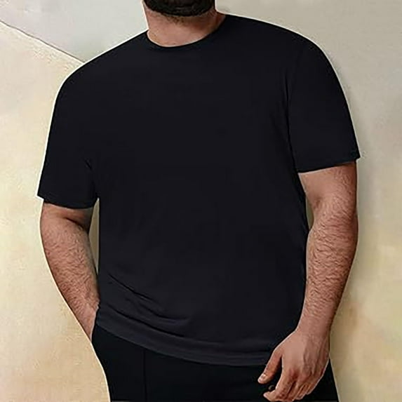 Big & Tall T Shirts for Men Plus Size 2X-5X Short Sleeve Crewneck Tshirts Shirt Mens Casual Solid Color Pullover Breathable Going-Out Tees Tops