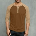 thumbnail image 1 of Big & Tall T Shirts for Men Plus Size M-5X 3/4 Sleeve Tshirts Shirt Button Crewneck Pullover Color Block Basic Breathable Athletic Workout Tees Tops, 1 of 7