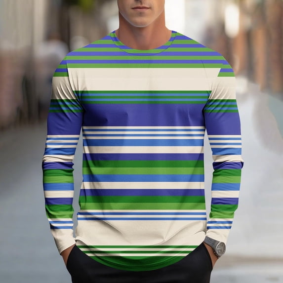 Big & Tall T Shirts for Men Plus Size M-5X Long Sleeve Crewneck Tees Tops Mens Casual Color Block Pullover Breathable Athletic Workout Tshirts Shirt