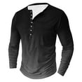 thumbnail image 1 of Big & Tall T Shirts for Men Plus Size S-5X Long Sleeve Button Crewneck T-Shirts Mens Casual Gradient Printed Pullover Going Out Tees Tops, 1 of 4