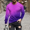 thumbnail image 1 of Big & Tall T Shirts for Men Plus Size S-5X Long Sleeve Sweatshirts Mens Casual Gradient Printed Pullover Crewneck Slim Athletic Workout Tops, 1 of 4