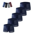 thumbnail image 1 of Big & Tall Underwear for Men L-4X Plus Size 5 Pack Boxer Briefs Silk Solid Color Breathable Hollow-Out Multipack Mid Waisted Cooling Boxers, 1 of 8