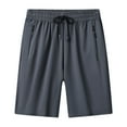 thumbnail image 1 of Big & Tall Wide Leg Gym Shorts for Men Zipper Pockets Loose Athletic Summer Bermuda Shorts with Drawstring, 1 of 6