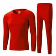 thumbnail image 1 of Big & Tall Winter Long Johns 2 Piece Sets Lightweight Fleece Lined Thermal Underwear Baselayers Tops Bottoms Red, XXL, 1 of 7