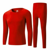 Big & Tall Winter Long Johns 2 Piece Sets Lightweight Fleece Lined Thermal Underwear Baselayers Tops Bottoms Red, XXL