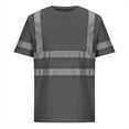 thumbnail image 1 of Big & Tall Work T-Shirts for Men 3X-5X Plus Size Short Sleeve Crewneck Reflective Stripe Tees Tops Pullover Color-Block Workwear Tops, 1 of 4