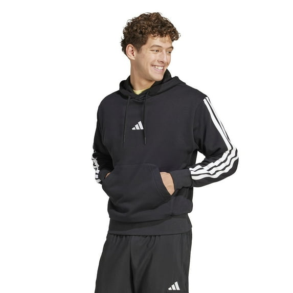 Big & Tall adidas Essentials 3-Stripes French Terry Sportswear Hoodie Color: Black White Size: 3XL TALL