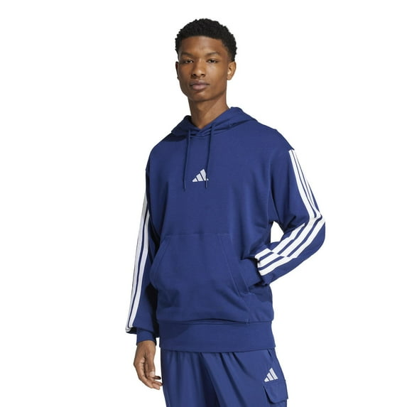 Big & Tall adidas Essentials 3-Stripes French Terry Sportswear Hoodie Color: Dark Blue Size: XXL TALL